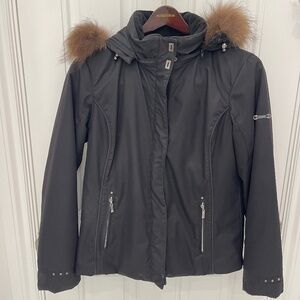 SUNICE / Winter Fur Hooded Jacket (deluxe Collection) Black Size 8